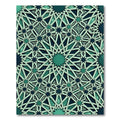 Emerald Green Interlocking Star Pattern Rug