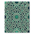 Emerald Green Interlocking Star Pattern Rug