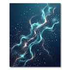 Luminous Blue Abstract Nebula Galaxy Rug