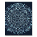Midnight Blue Ornate Celestial Mandala Rug