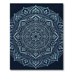 Midnight Blue Ornate Celestial Mandala Rug