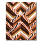 Geometric Staircase Terracotta Striped Rug