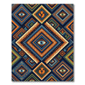 Mystic Eye Geometric Diamond Amber Navy Rug