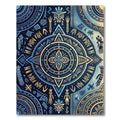 Ethereal Gold and Navy Aztec Mandala Rug