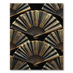 Black Gold Art Deco Fan Rug