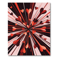 Vibrant Red Heartburst Radial Abstract Rug