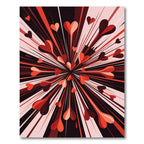 Vibrant Red Heartburst Radial Abstract Rug
