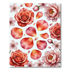 Coral Rose Petal Scatter Rug