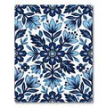 Indigo Floral Damask Botanical Square Rug