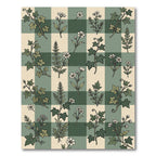 Green Ivy and Daisy Gingham Rug