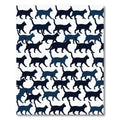 Whimsical Silhouette Black Cat Wallpaper Rug