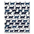 Whimsical Silhouette Black Cat Wallpaper Rug