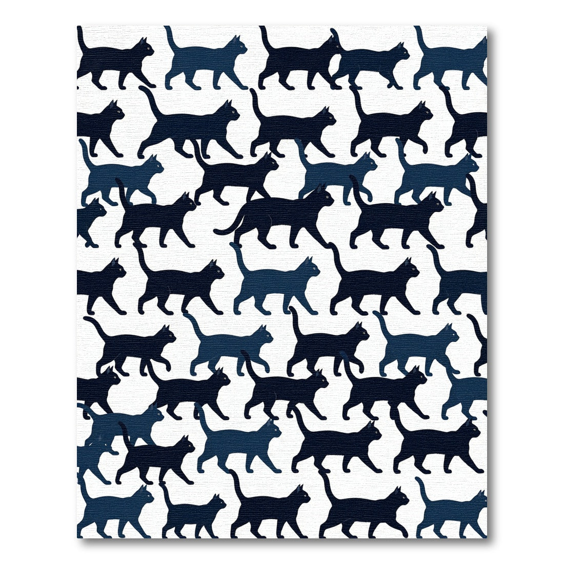 Whimsical Silhouette Black Cat Wallpaper Rug
