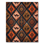 Rustic Desert Camel Geometric Diamond Area Rug