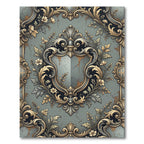 Ornate Gilded Floral Scrollwork Rug