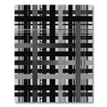 Modern Monochrome Geometric Grid Plaid Rug