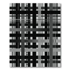 Modern Monochrome Geometric Grid Plaid Rug