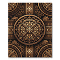 Bronze Ornamental Mandala Folk Cabin Rug
