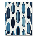 Minimalist Blue Surfboard Seamless Composition Rug