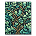Verdant Twisting Branches Leafy Garland Rug