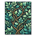 Verdant Twisting Branches Leafy Garland Rug