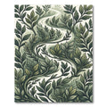 Lush Verdant Botanical Leaf Flow Rug