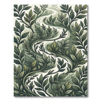 Lush Verdant Botanical Leaf Flow Rug