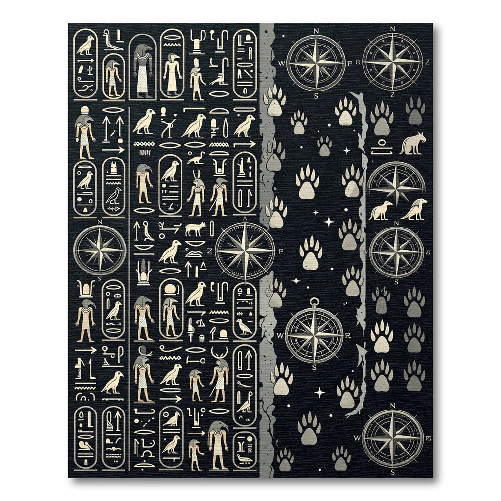 Ancient Hieroglyphs and Compass Trails Rug