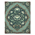 Ethereal Sage Lotus Medallion Floral Rug