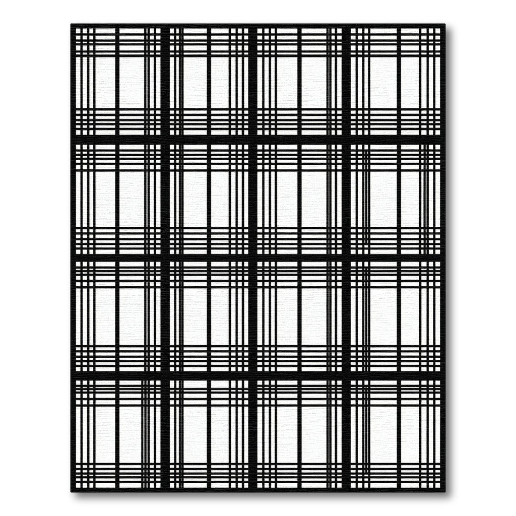 Bold Black White Contemporary Plaid Rug