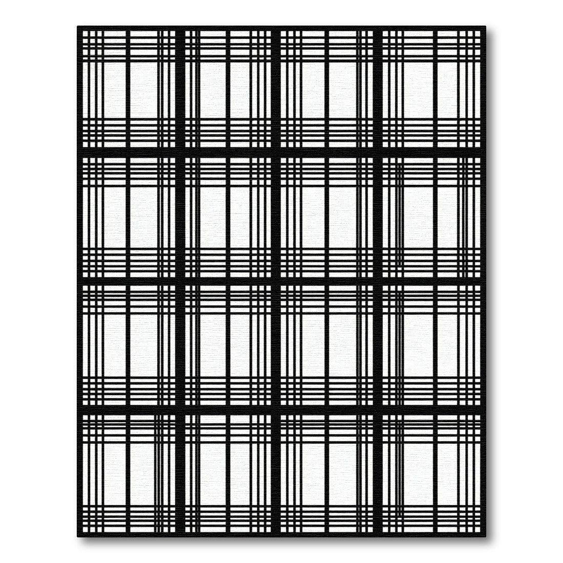 Bold Black White Contemporary Plaid Rug
