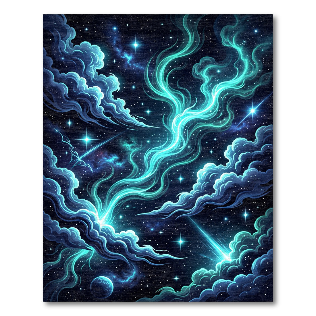 Luminous Cosmic Nebula Celestial Clouds Rug