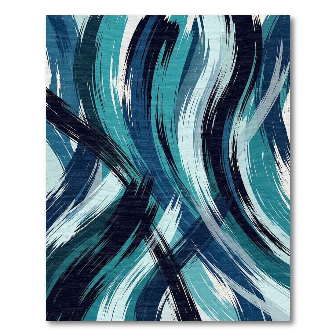 Abstract Blue And Teal Brushstroke Swirl Rug