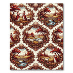Antique Pastoral Scene Framing Rug