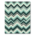 Modern Teal and Charcoal Chevron Rug