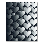 Monochrome Gradient Heart Pop Art Rug