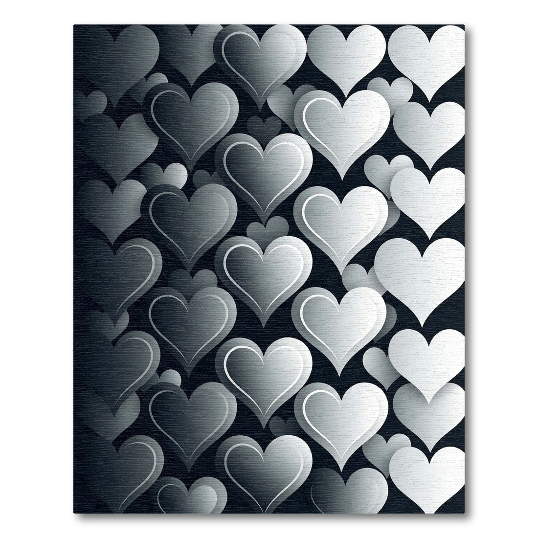 Monochrome Gradient Heart Pop Art Rug