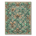 Elegant Sage and Gold Trellis Foliage Rug