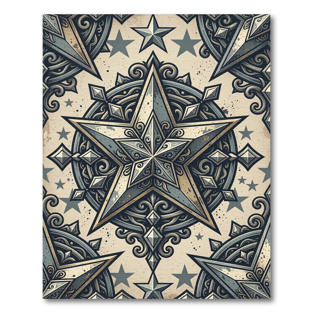 Vintage Star Medallion Ornamental Rug