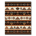 Earthy Tones Geometric Pyramid Stripe Rug