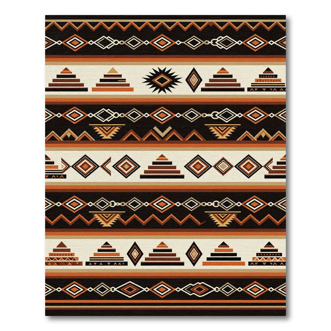 Earthy Tones Geometric Pyramid Stripe Rug
