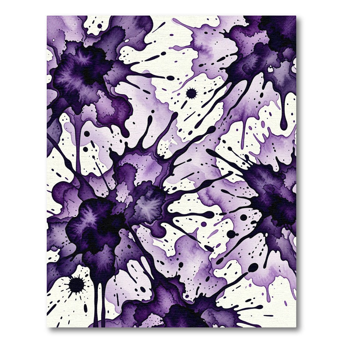 Dark Plum Abstract Ink Splatter Rug