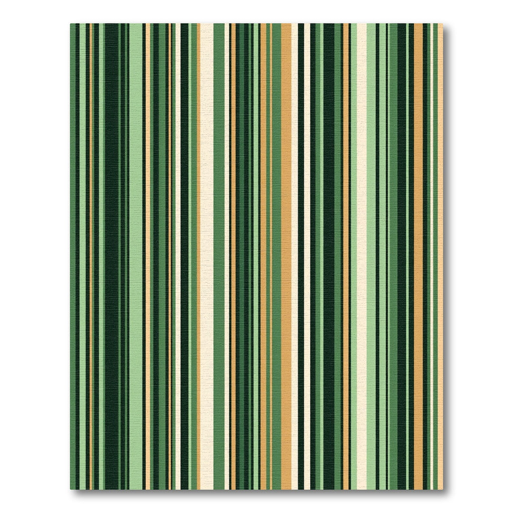 Modern Forest Green Vertical Striped Rug