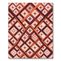 Terracotta Diamond Rows Geometric Rug