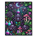 Neon Spider Enchanted Garden Forest Rug