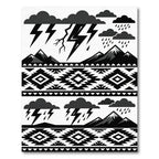 Monochromatic Tribal Storm Mountains Rug