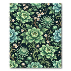 Emerald Green Floral Scroll Rug