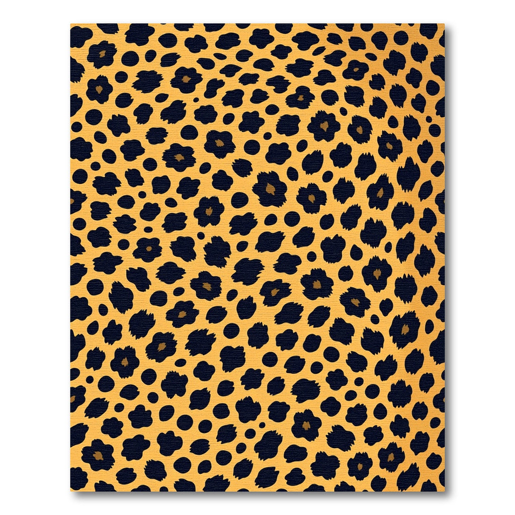 Bold Golden Leopard Spot Animal Hide Rug