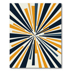 Radiating Lines Navy Orange Abstract Rug