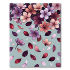 Vibrant Floral Blossom Falling Petals Rug